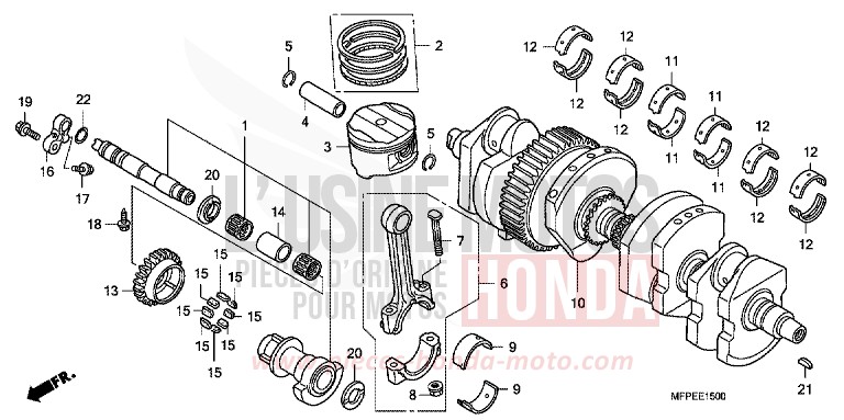 CRANKSHAFT/PISTON for CB1300 Super Bold'or ABS PEARL SUNBEAM WHITE (NHA66KF) from 2010